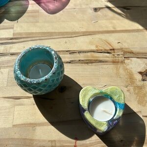 2 tealite candles handcrafted